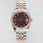 GS Factory Swiss Copy Rolex Datejust Jubilee Watch Chocolate Diamond Dial 31mm 